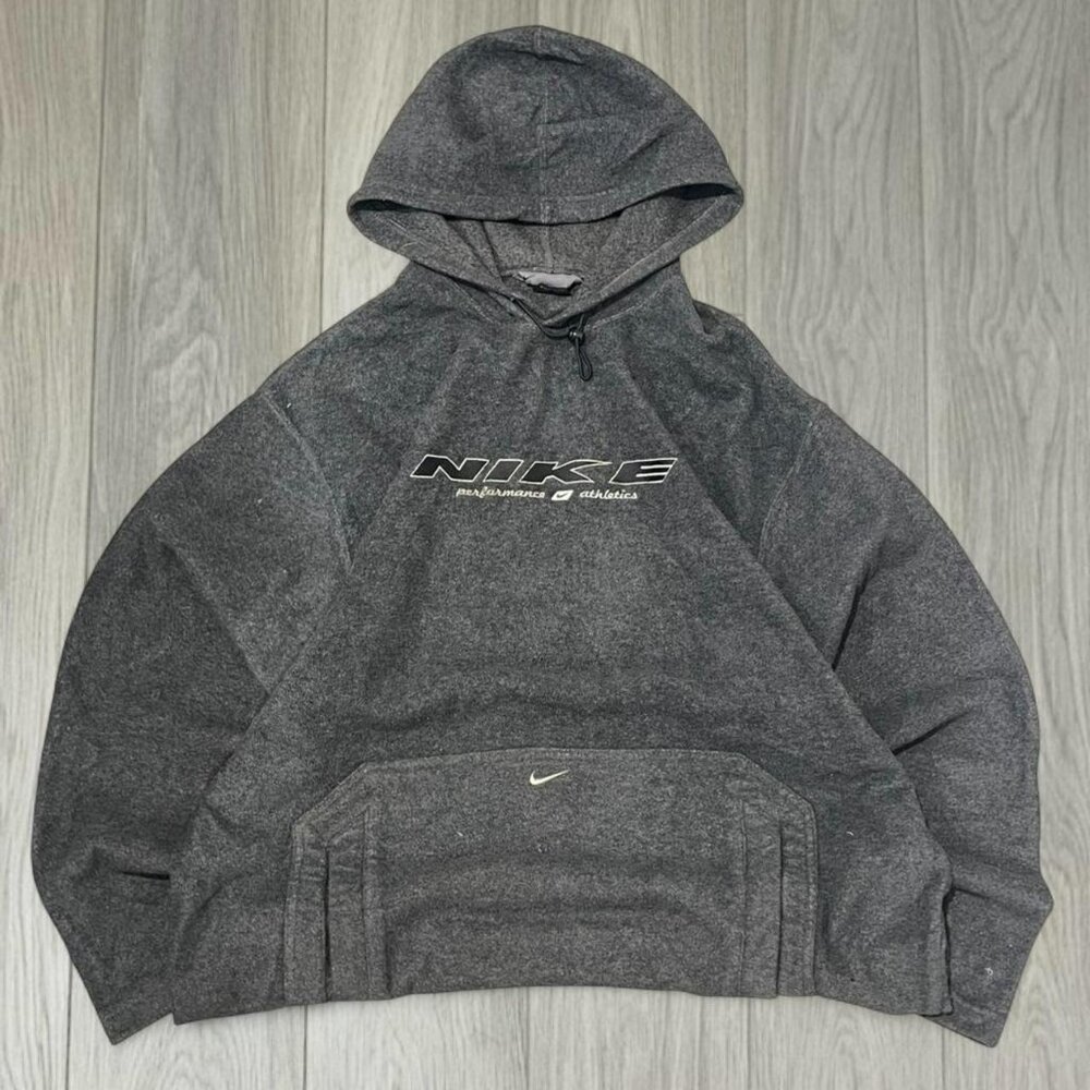 Nike Performance Athletics Hoodie Dark Grey Pullover Mens XL Y2K